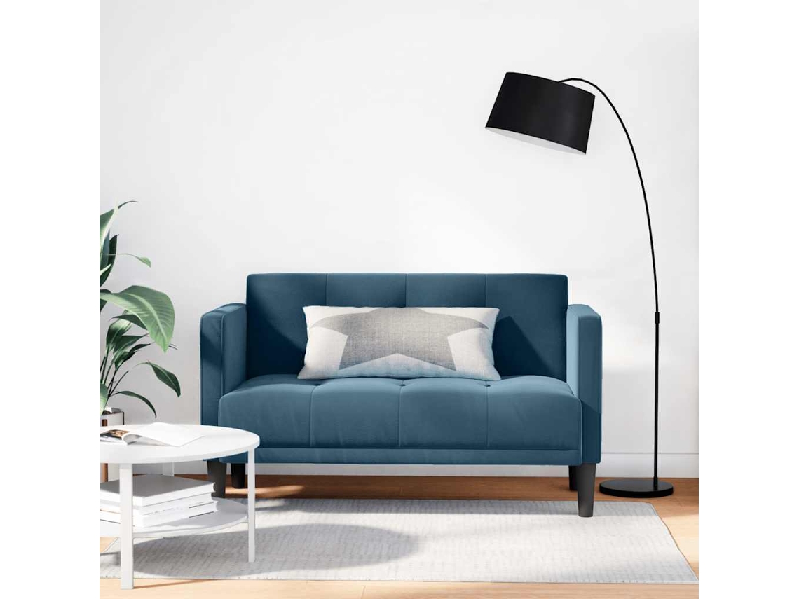 Vidaxl Sofá-luvas 111 Cm Veludo Azul