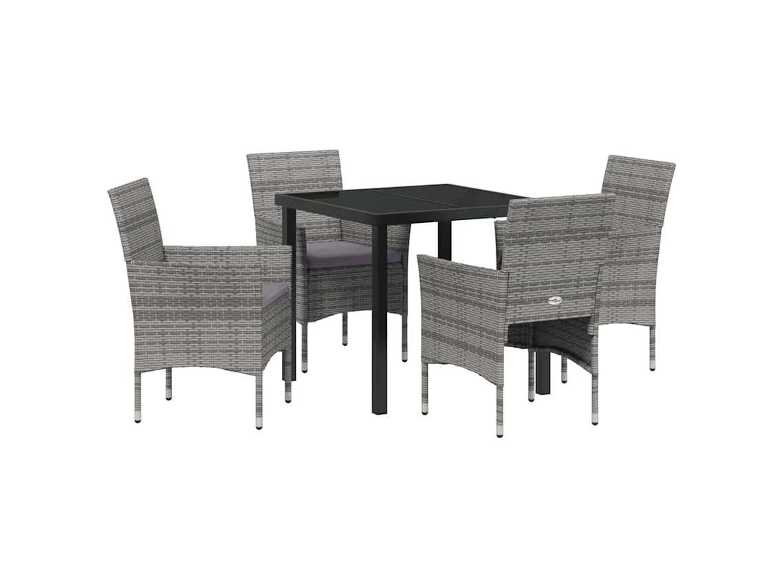 Maison Exclusive - Conjunto De Jantar Para Jardim 5 Pcs Cinzeto Vime Pe