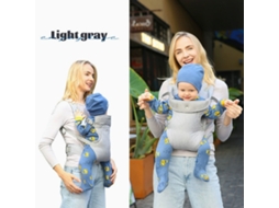 Canguru De Bebê 4 Em 1 Ergonómico Ajustável Cinza Claro