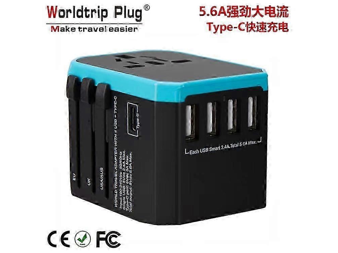 Adaptador De Viagem Universal Com Plugue Usb Tipo C Para Carregamento Rápido Na Parede E Adaptador Internacional Tipo C. Hengjian