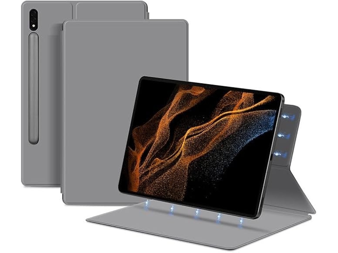 Capa Protetora Para Tablet Samsung Tab S9 11 Polegadas/x710 Clipe Magnético Dupla Face, Cinzento - Elysve