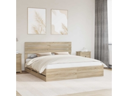 Vidaxl Estrutura da Cama com Gaveta Carvalho Sonoma 200 X 200 Cm