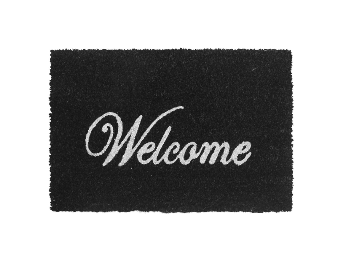 Tapete De Coco De Boas-vindas Com Base Pvc Antiderrapante 60x40 Cm