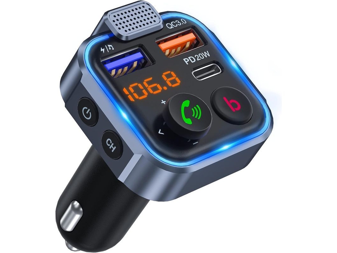 2026-transmisor Fm Para Carro, Adaptador Bluetooth 5.0 Com Carregamento Rápido Pd 20w E Qc 18w, Mãos Livres