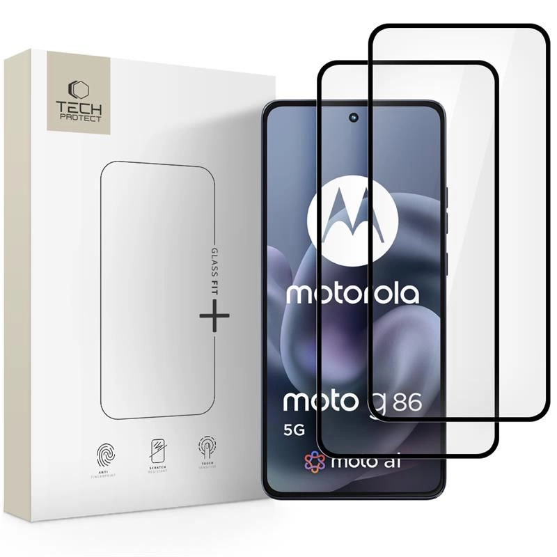 Película De Vidro Temperado Tech-protect Glass Fit (pacote Com 2) Para Motorola Moto G86 5g G86