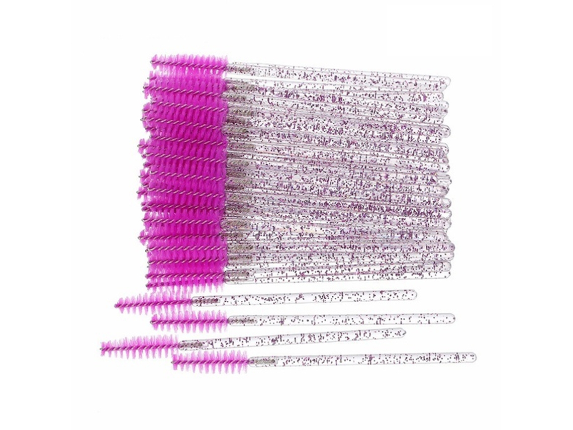 50pcs Aplicadores De Cílios Descartáveis Brilhantes Wands Pincéis Curler Spoolers Para Máscara E Sobrancelha