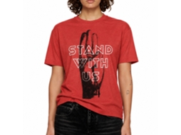 Rockinstone Hunger Games Movie Stand With Us Heather Red Adult T-shirt Size:s