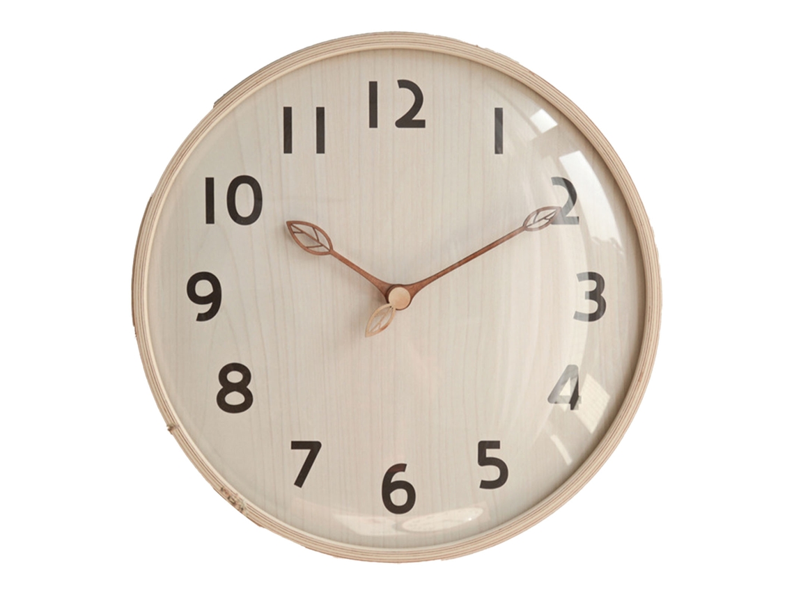 Relógio de parede Baok-Wooden Retro Silencioso 12 Polegadas Decorativo para Quarto e Sala de Estar com Luz Madeira