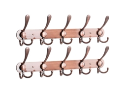 Cabideiro de Parede, 2 Peças, em Aço Inoxidável, para Roupas, Toalhas, Casacos, Chapéus, Chaves, Banheiro, Quarto, Hotel, Entrada(5 Ganchos BRILVIBERA