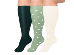 Nvzi 3 Pares De Meias De Compressão Tamanho 3xl Plus Size Para Mulheres E Homens, Meias Até O Joelho Para Melhorar A Circulação, Viagens