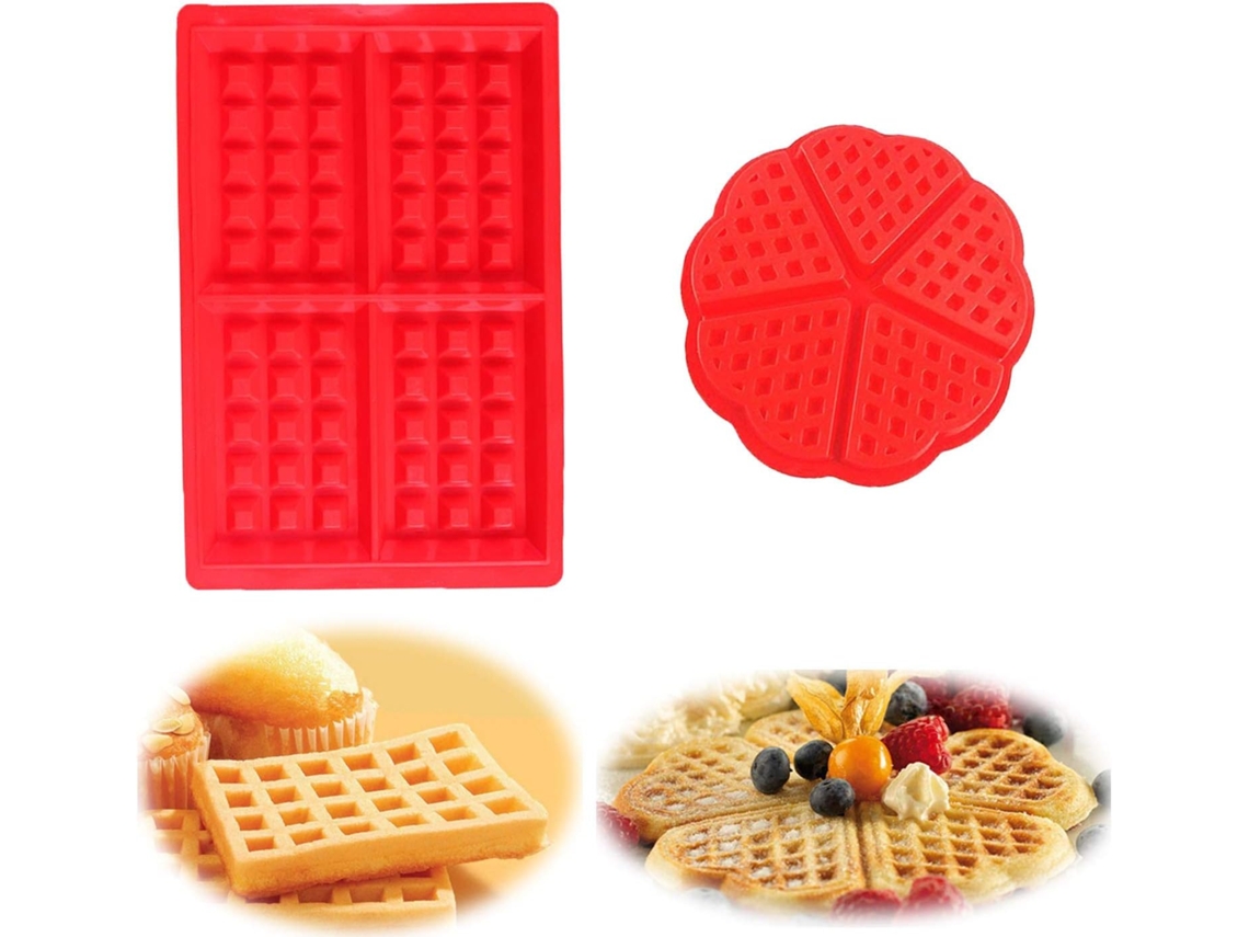 Molde De Silicone Versátil Para Waffles Em Formato De Coração, Pratos Antiaderentes Para Um Café Da Manhã Rápido E Fácil, Dobrável Devido À Flexibilid