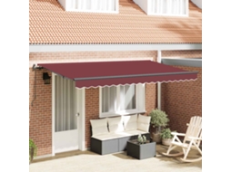 Vidaxl Toldo Retrátil Borgonha 350 X 200 Cm Tecido