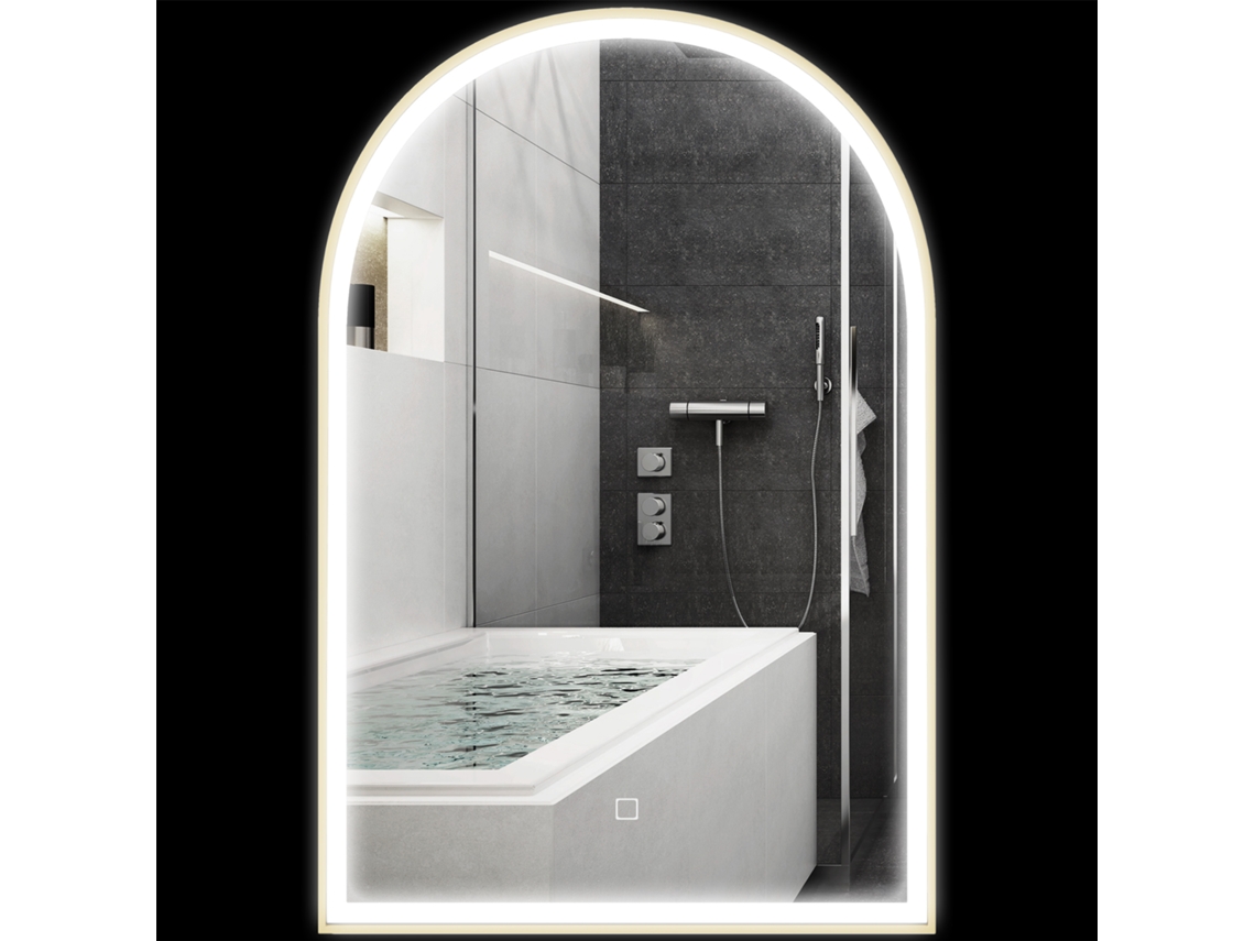 Espelho de led para banheiro, 3 cores, 90x60cm S/MARCA