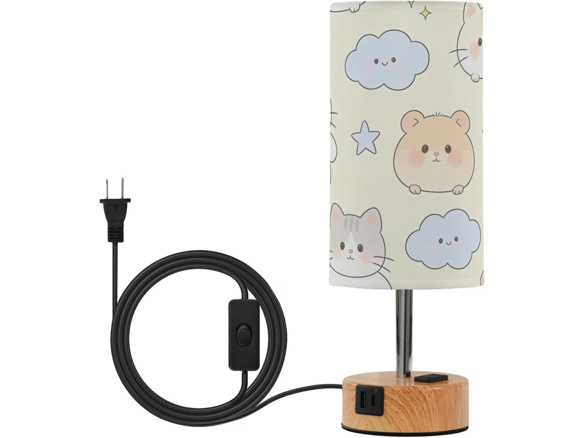 Luminária de mesa Yuiboo Small Pocket Pals para quarto, com portas USB CEA e lâmpadas incluídas.