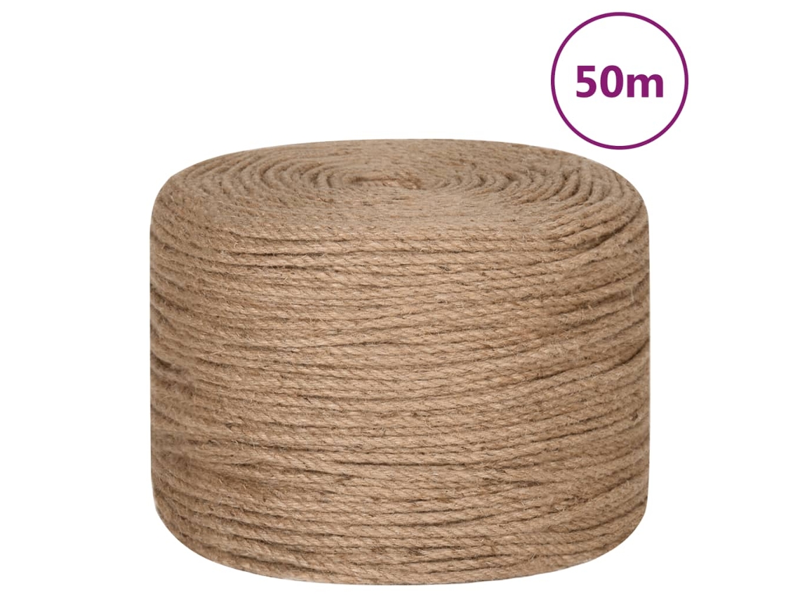 Corda de Juta VIDAXL com 50 M de Comprimento e 6 Mm de Espessura