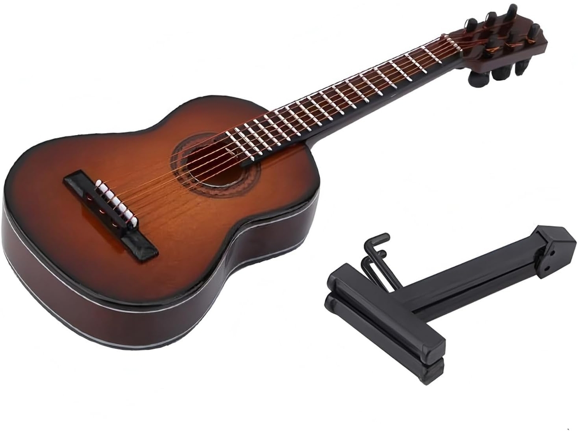 Modelo De Guitarra De Madeira, Colecionável, Design Complexo, Ornamento