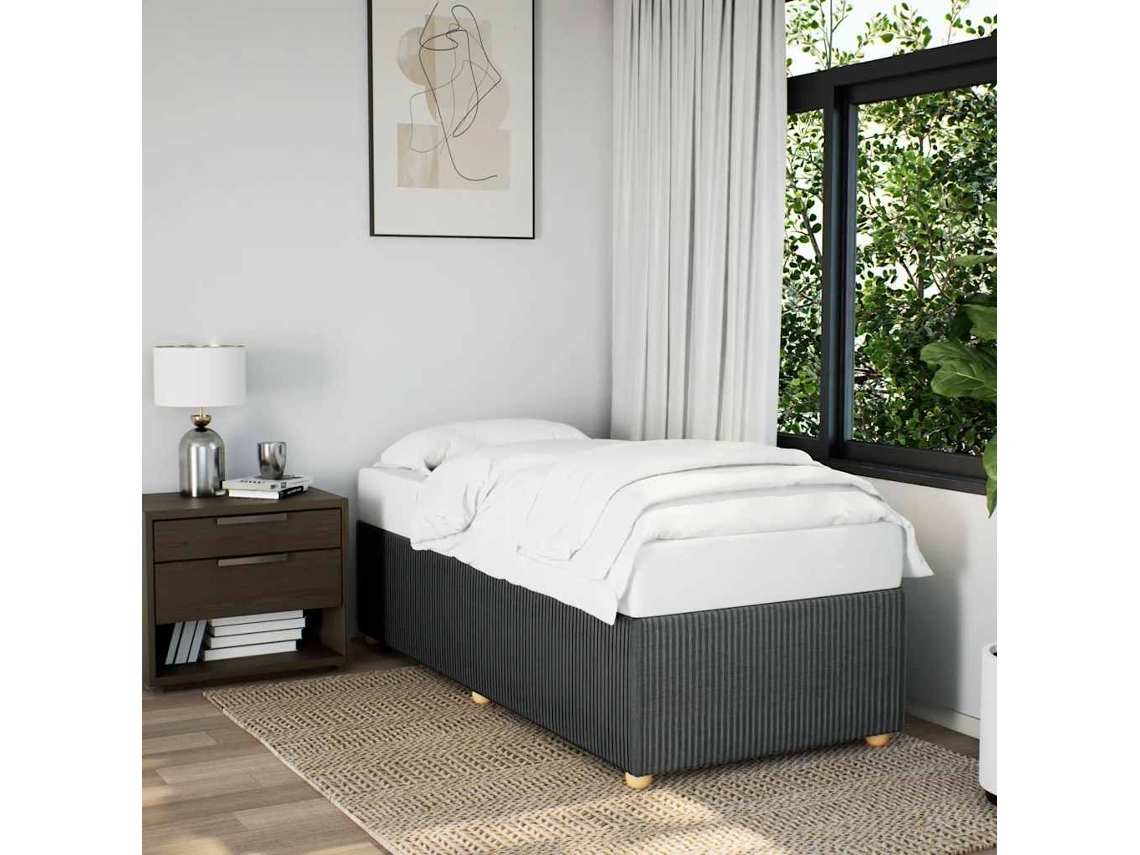 Vidaxl Estrutura De Cama Sem Colchão 100x200 Cm Tecido Cinzento-escuro