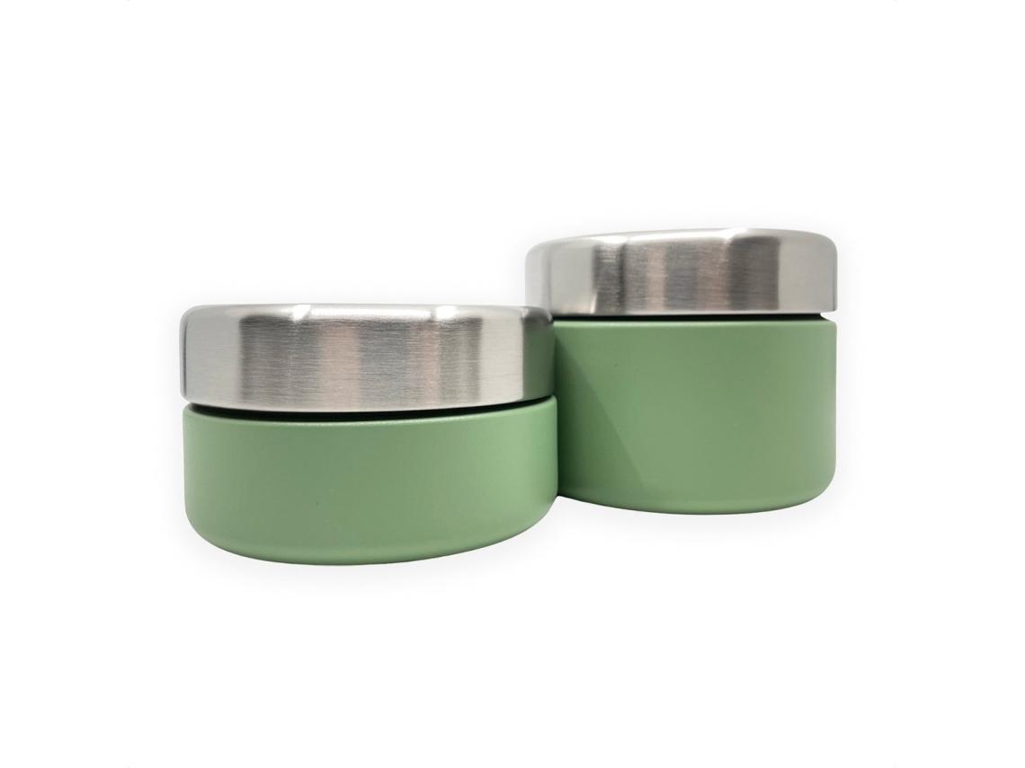 Conjunto De Potes Para Alimentos Smikkels Em Aço Inoxidável, Lancheira Verde, 280/420ml Sustentável