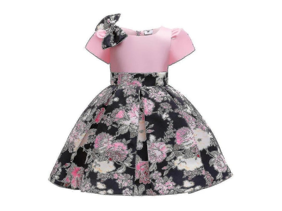 2026 vestido de Fiesta para Niñas Con Lazo Y Flores Traje de Novia Damita Bautizo Gala