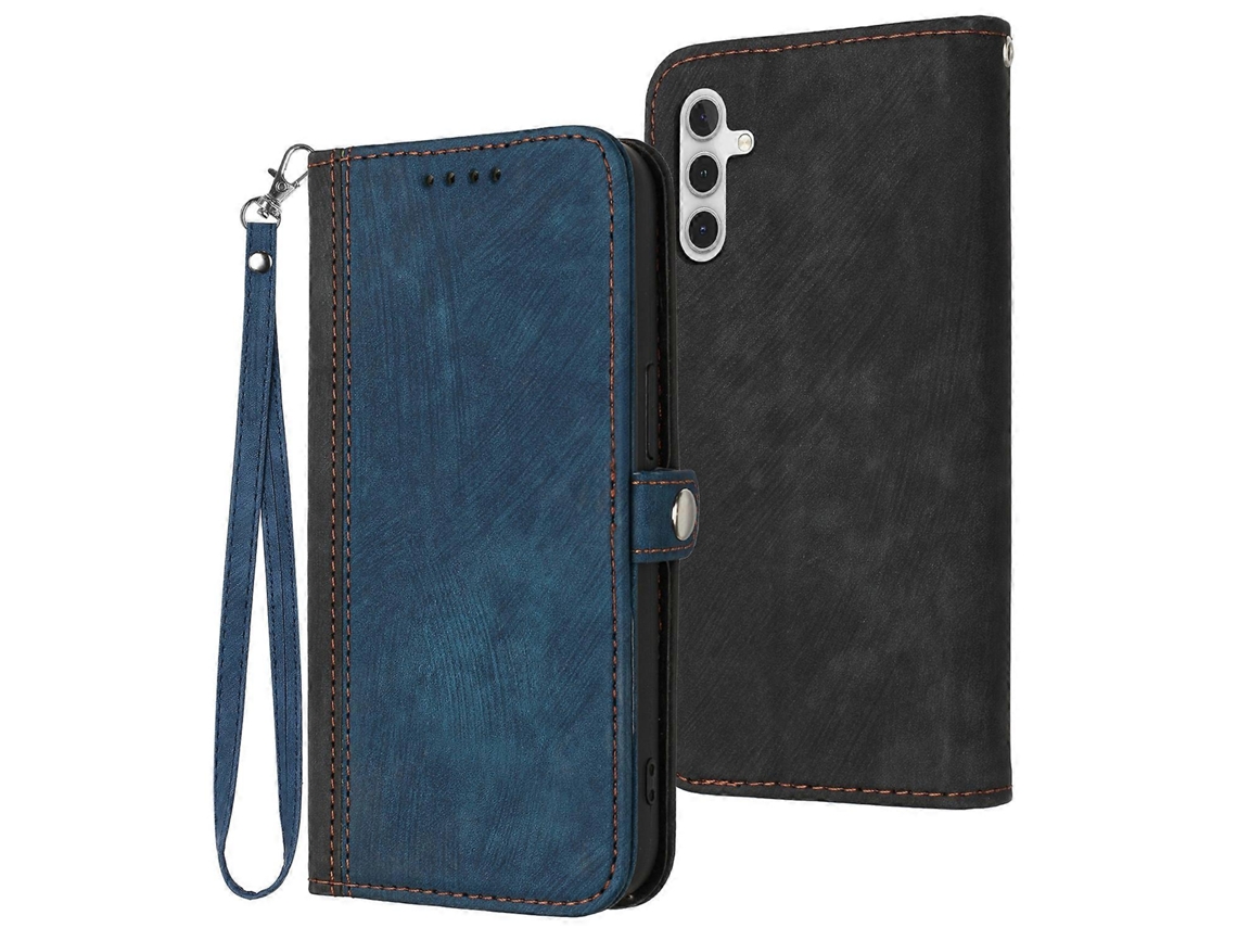 Capa De Couro Com Fivela Lateral E Alça Dupla Dobrável Para Samsung Galaxy A14 5g