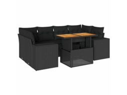 Garden Sofa Set, Garden Sofa Sets Vidaxl Preto Rattan / Vime (n/a)