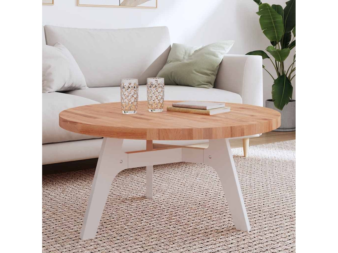 Vidaxl Tampo De Mesa Redondo Ø90x4 Cm Madeira De Faia Maciça