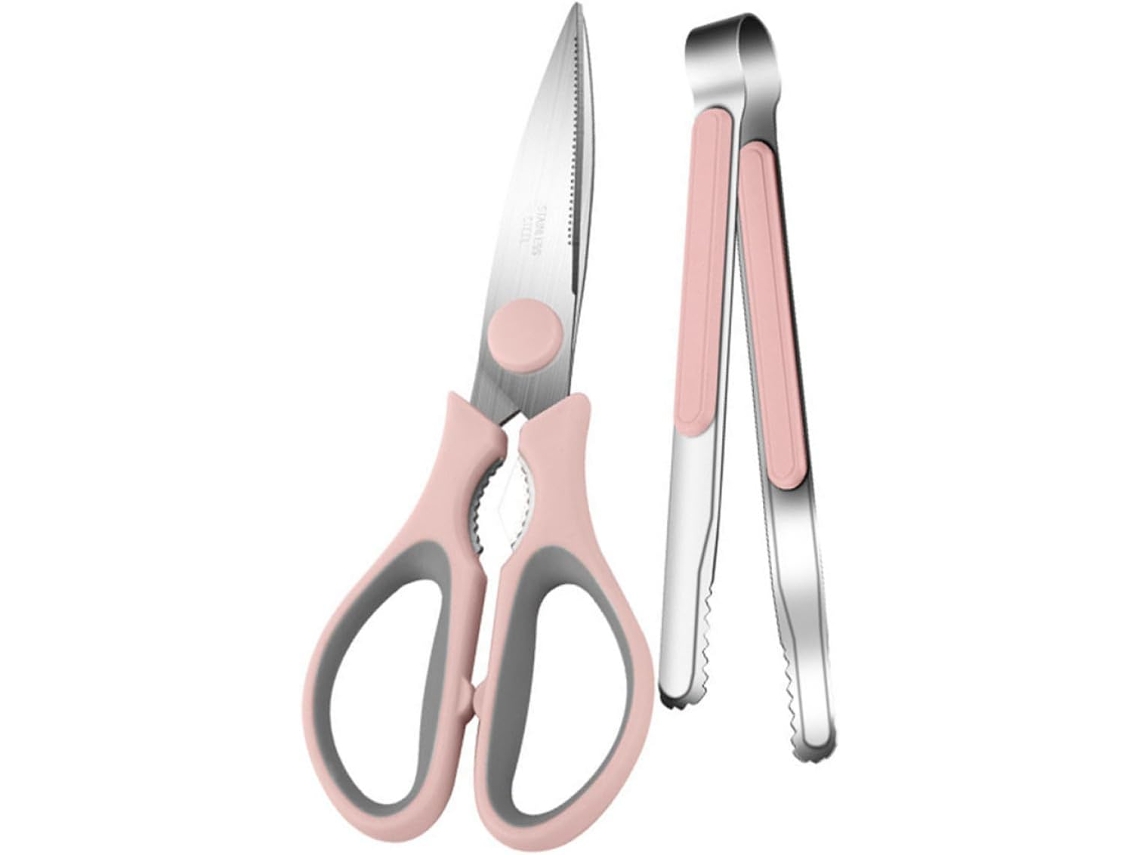 Conjunto De Pinças E Tesouras Cozinha Yardwe, Em Aço Inoxidável, Antiderrapantes, Com Design Ergonômico Para Churrasco E