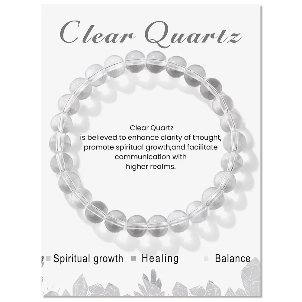 Pulseira de Hematita Magnética Natural , Acessório para Meditação Dos Chakras. MDUG (quartzo Transparente de 19 Cm)