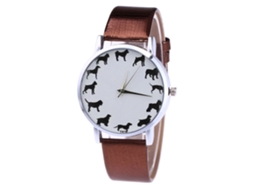 Reloj De Pulsera De Cuarzo Unisex Con Correa De Cuero Pu Creativo Zhoulianfa T416-yx (café)
