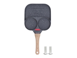 Frigideira de alumínio com silicone termossensível, 3 buracos, antiaderente, para ovos, panquecas, omeletes S/MARCA