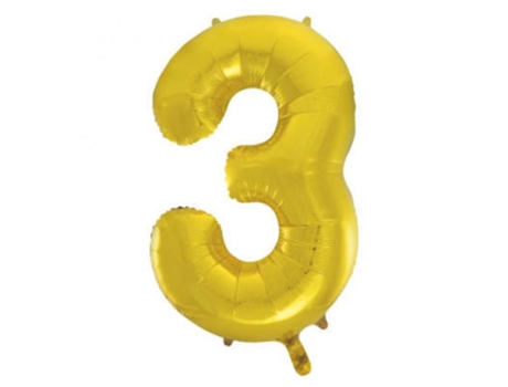 Balão  número 3 Dourado