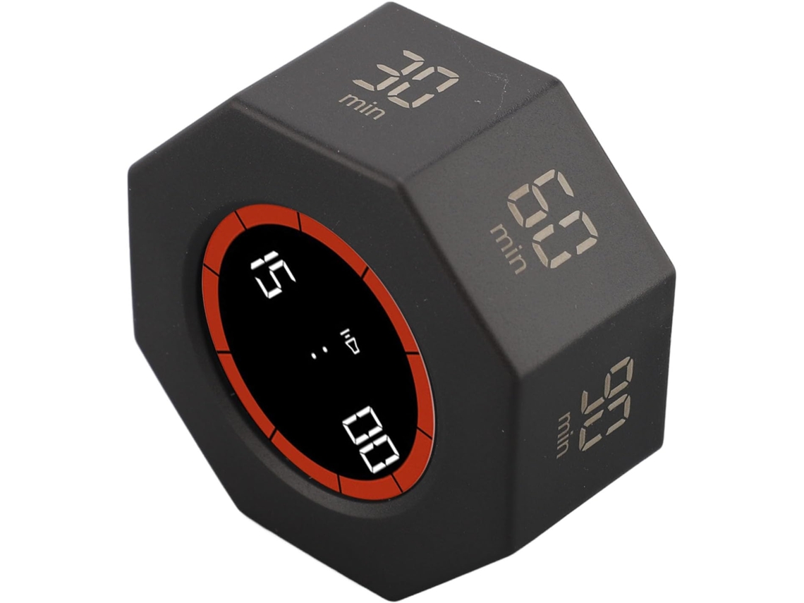 O Timer Cube Da Efficiency É Compacto Para Trabalhos Com Temporizadores Octogonais (preto)