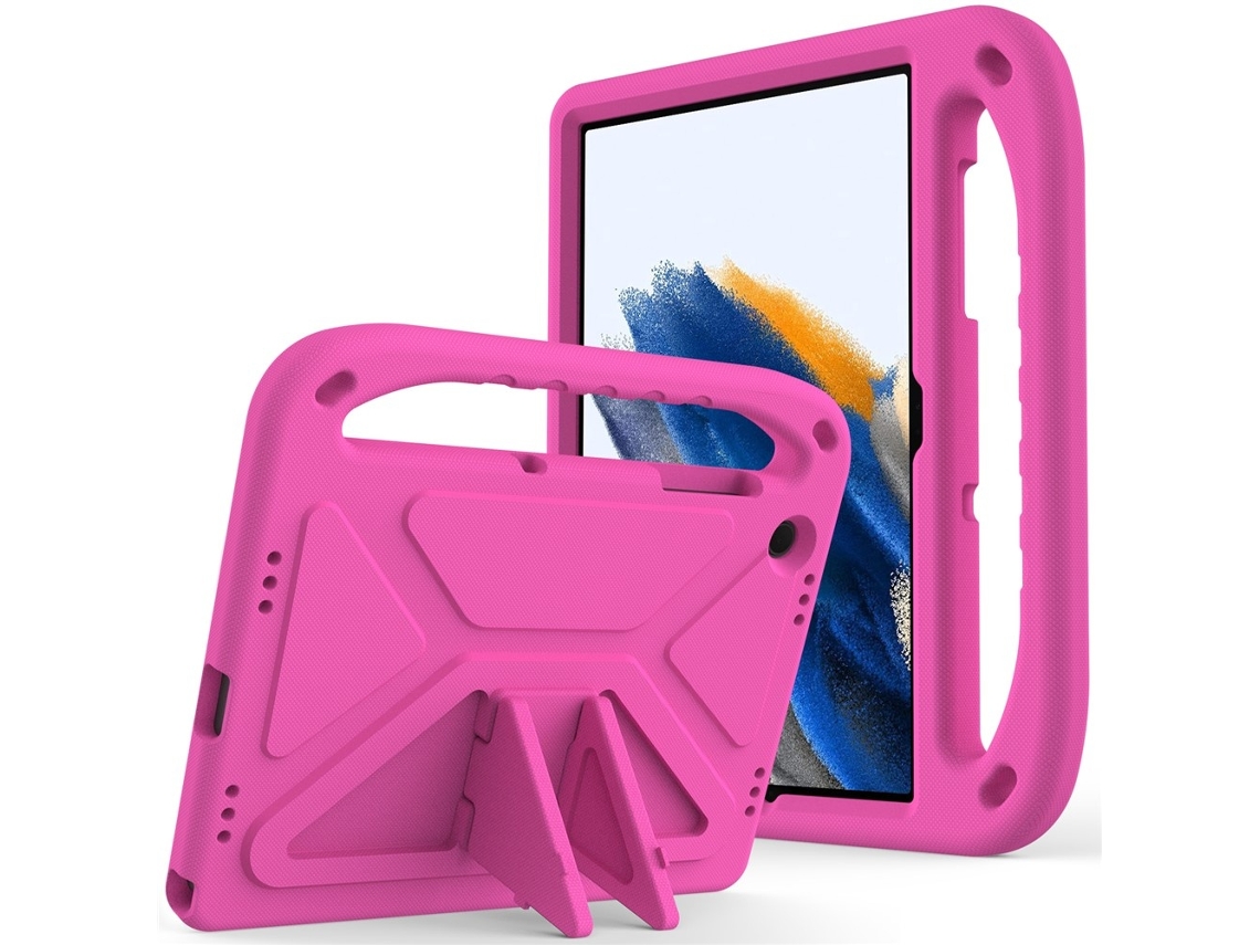 Capa Infantil Para Samsung Galaxy Tab A11+ Com Alça E Suporte, Rosa