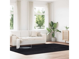 Vidaxl Tapete Shaggy De Pelo Alto Navarra 240x340 Cm Poliéster Preto