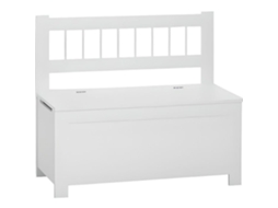 Caixa de Banco de Brincar 2 em 1 em Madeira Mdf Branca Atmosphera para Crianças ATMOSPHERA FOR KIDS