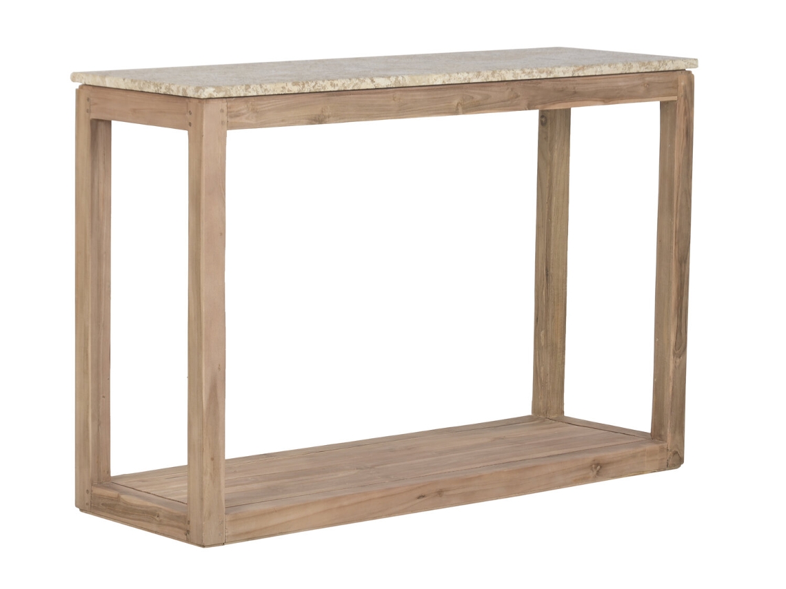 Mesa de consola de madeira reciclada e mármore natural ALEXANDRA HOUSE LIVING