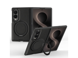 Capa Eifson Para Samsung Galaxy Z Fold8, Com Suporte De Anel E Couro Pu - Compatível - Preto
