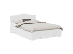 Estrutura da Cama Branco 140x190 cm Madeira Processada MAISON EXCLUSIVE