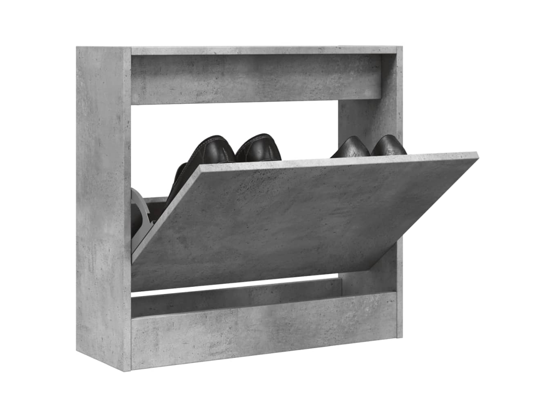 Vidaxl Sapateira 60x21x57 Cm Derivados De Madeira Cinzento Cimento