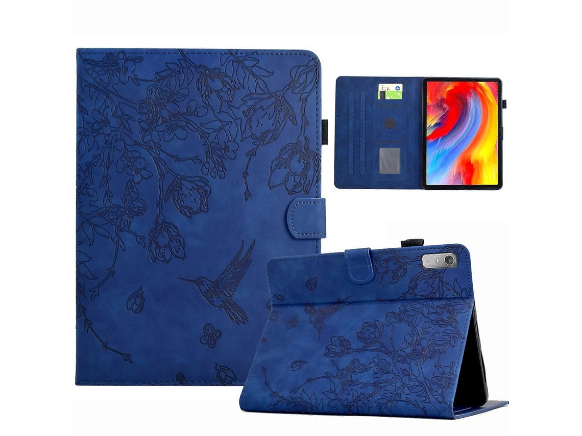 Capa de couro inteligente com estampa de flores e pássaros Webake para tablet