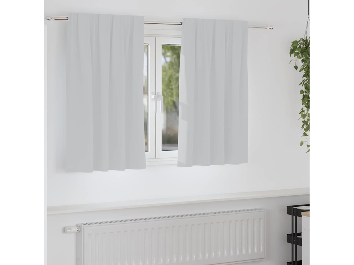 Vidaxl Cortinas Blackout Com Argolas 2 Unid. Cinza Claro 140 X 140 Cm