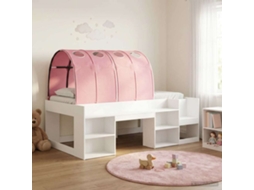 Vidaxl Estrutura De Cama Com Túnel 3 Unid. Branco E Rosa