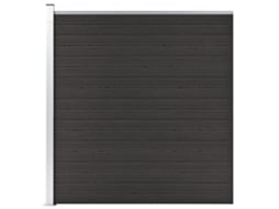 vidaXL Painel de vedação WPC 175x186 cm preto