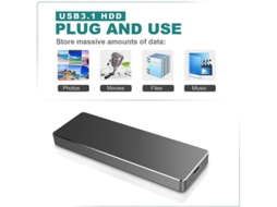 Unidade de Estado Sólido Externa Mini Ssd, Hd Externo Usb3.0 Tipo C