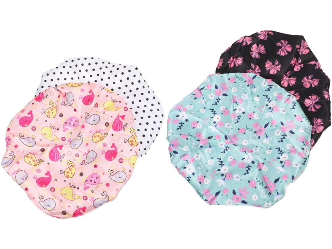 Conjunto De Toucas De Dormir Infantis Para Crianças De 2 A 8 Anos - 4 Peças Estampadas, Respiráveis E Com Elástico.