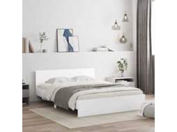 Vidaxl Estrutura De Cama Com Cabeceira Branco 152 X 203 Cm
