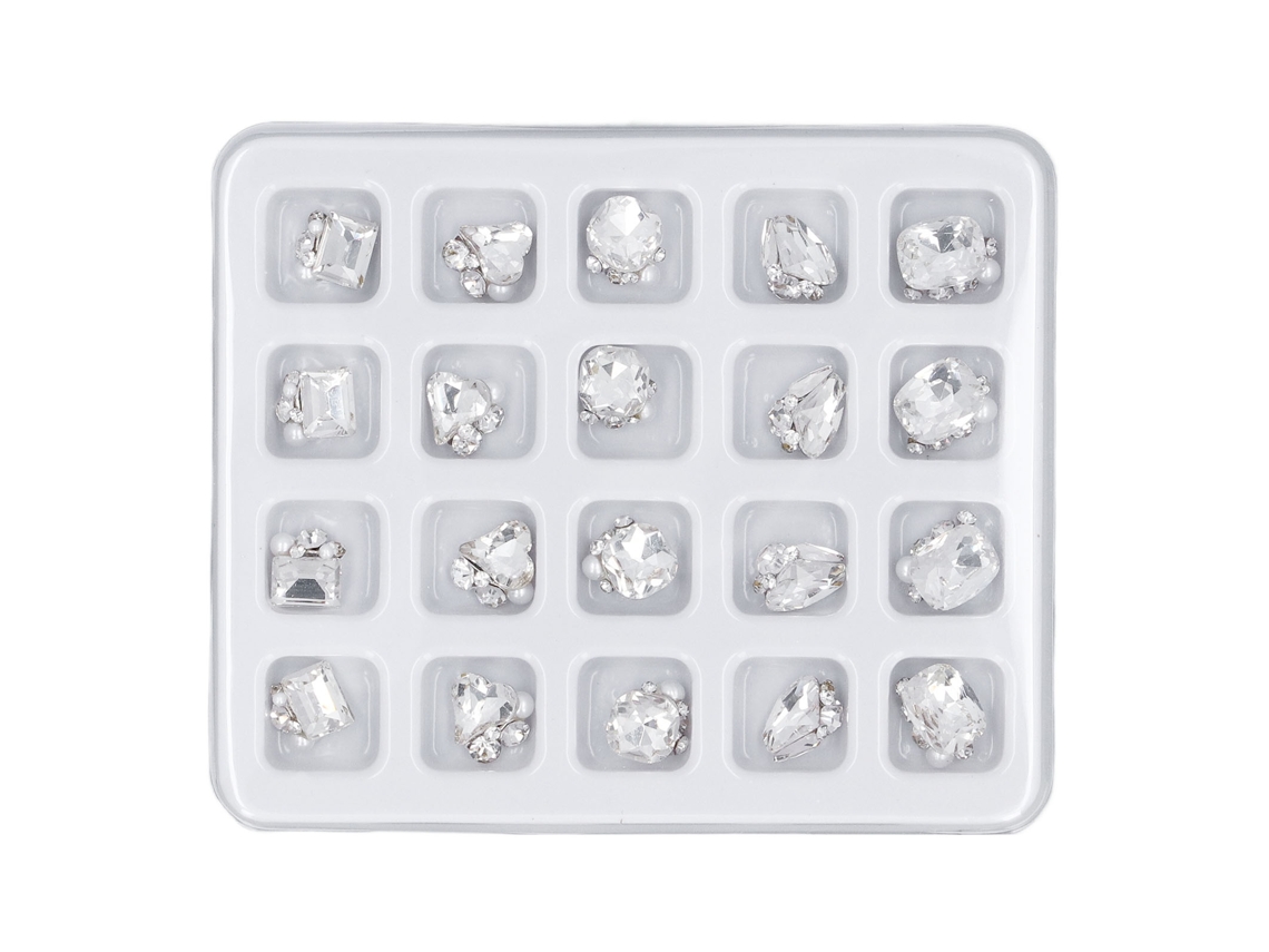 20 Peças Strass Para Unhas Conjunto De Luxo Decorações De Unhas Pedras Brilhantes Transparentes Para Arte De Unhas