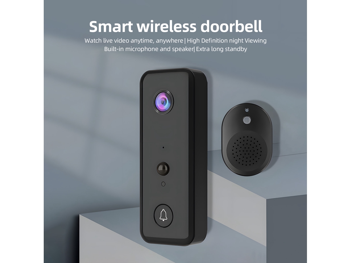 Campainha De Vídeo (wifi De 2,4 Ghz, Visão Noturna De Alta Definição, Reconhecimento De Forma Humana Por Ia)