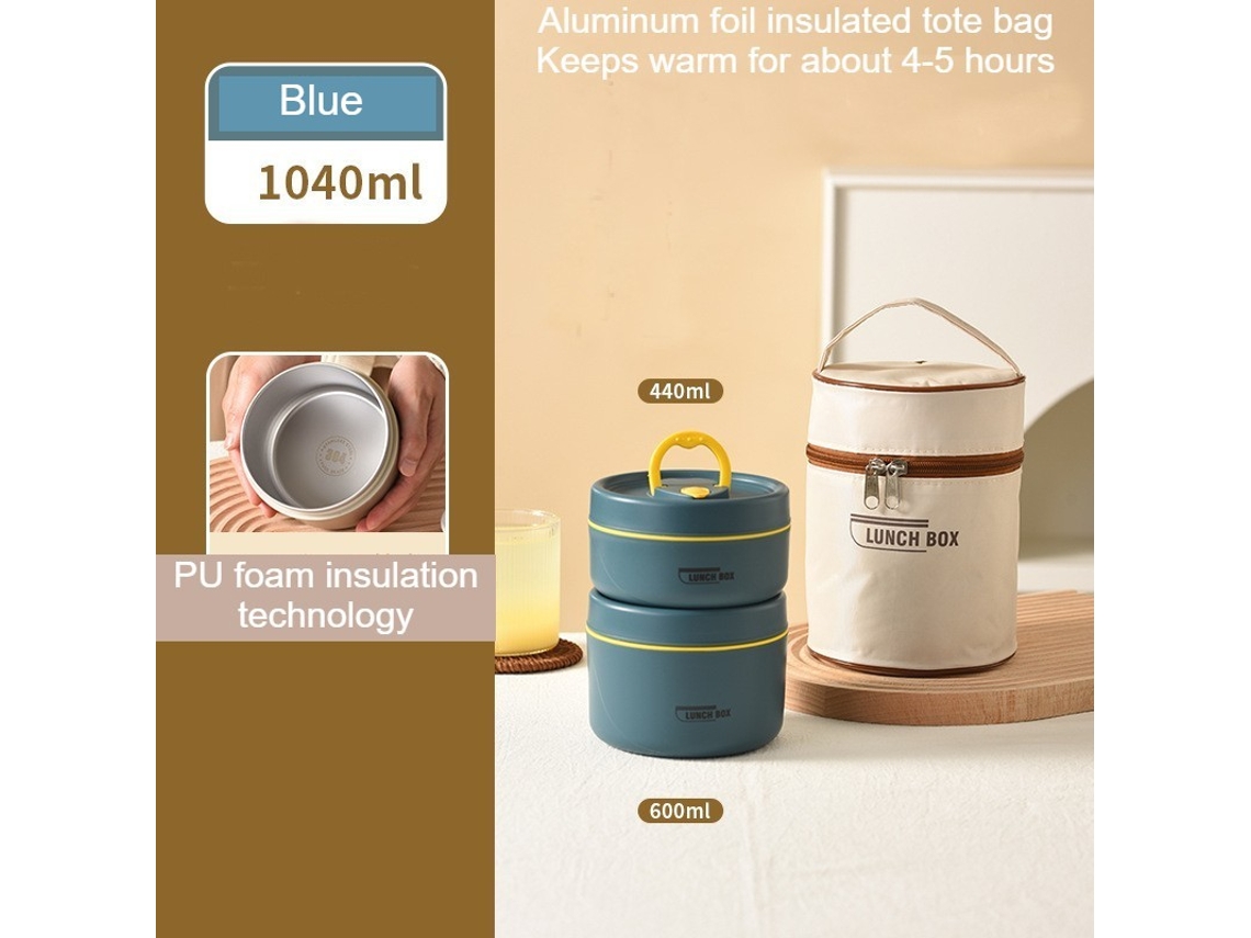 Lancheira Bento À Prova de Vazamentos para Adultos-Azul-Dois Lugares Byding Bag EVELTEK Blue-Twox(Byding Bag)