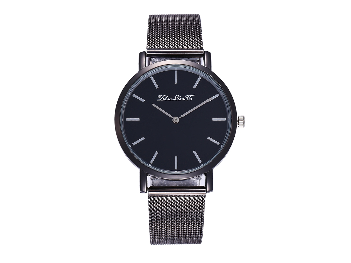Relógio Masculino de Quartzo Analógico com Pulseira de Malha de Aço À Prova D'água Moda Ouro